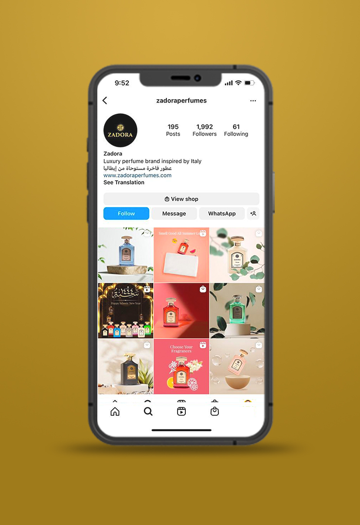 Zadora Perfumes Social Media Marketing